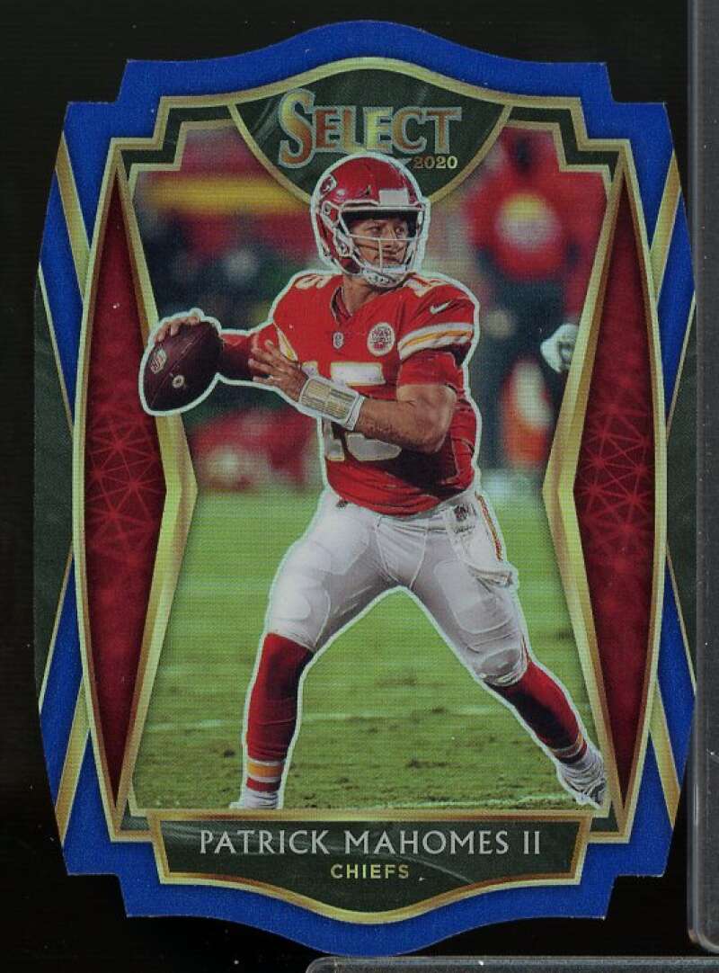 Patrick Mahomes II Card 2020 Select Prizm Blue Die Cut #130  Image 1