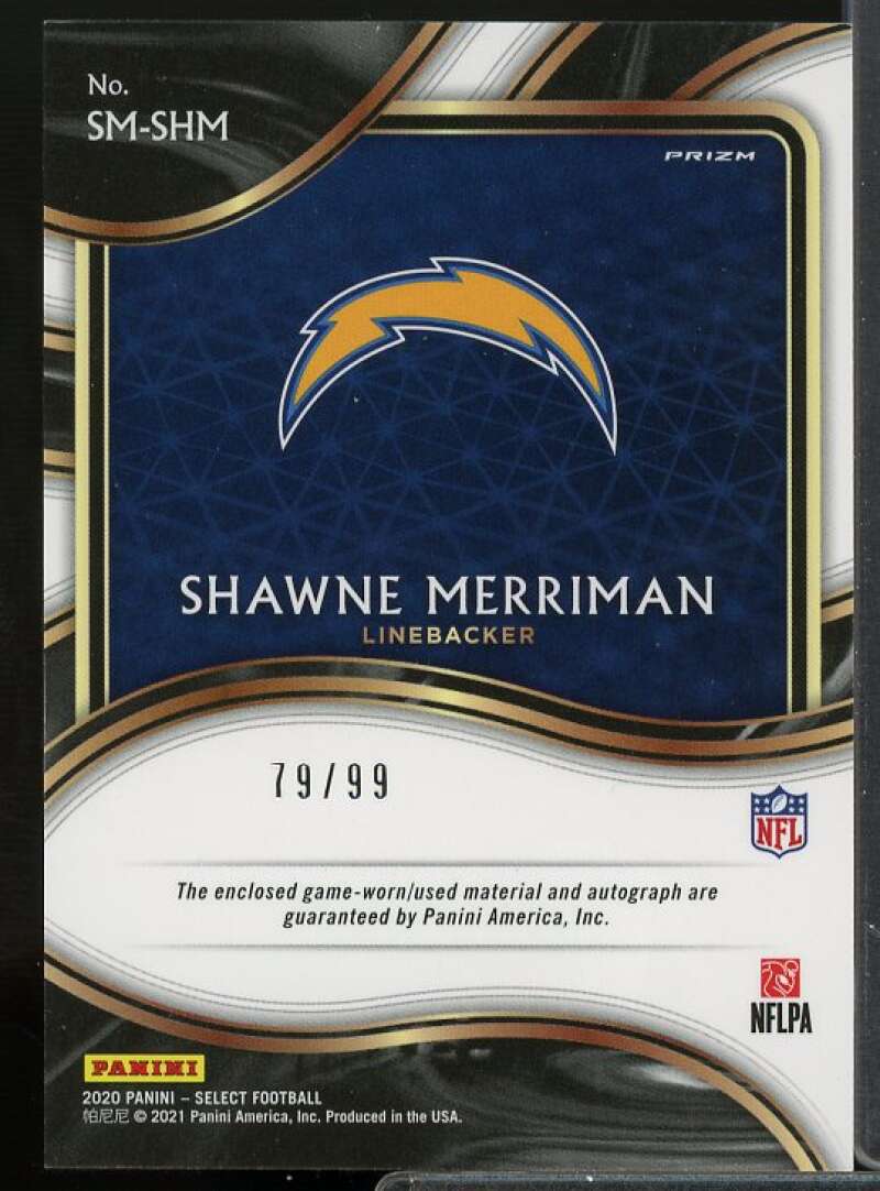 Shawne Merriman Card 2020 Select Signature Memorabilia Prizm #22  Image 2