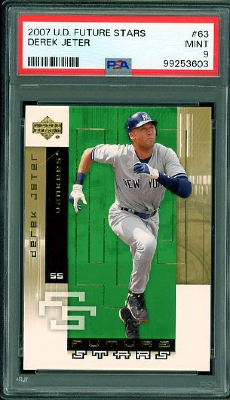 Derek Jeter Card 2007 Upper Deck Future Stars #63 PSA 9 Image 1