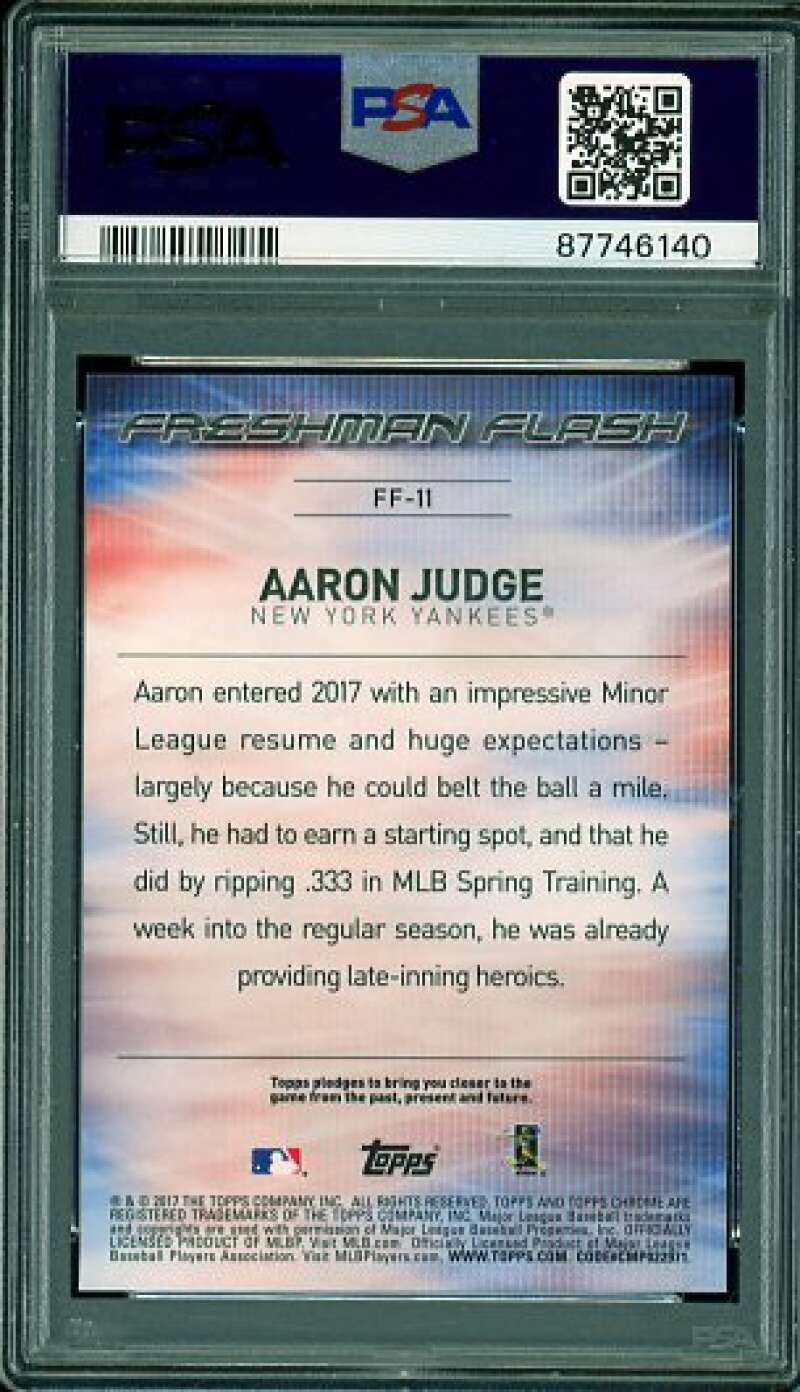 Aaron Judge Rookie Card 2017 Topps Chrome Freshman Flash #FF11 PSA 9 Image 2