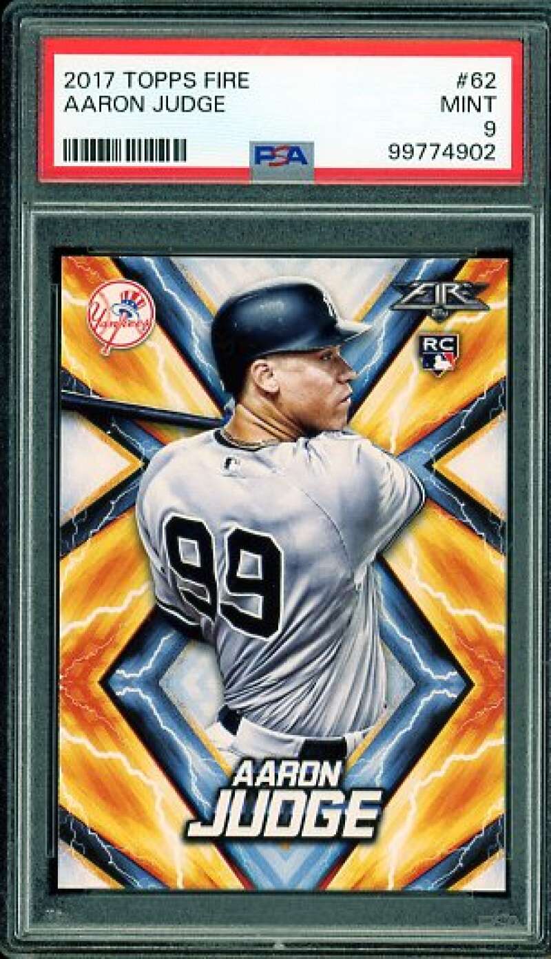 Aaron Judge Rookie Card 2017 Topps Fire #62 PSA 9 Image 1