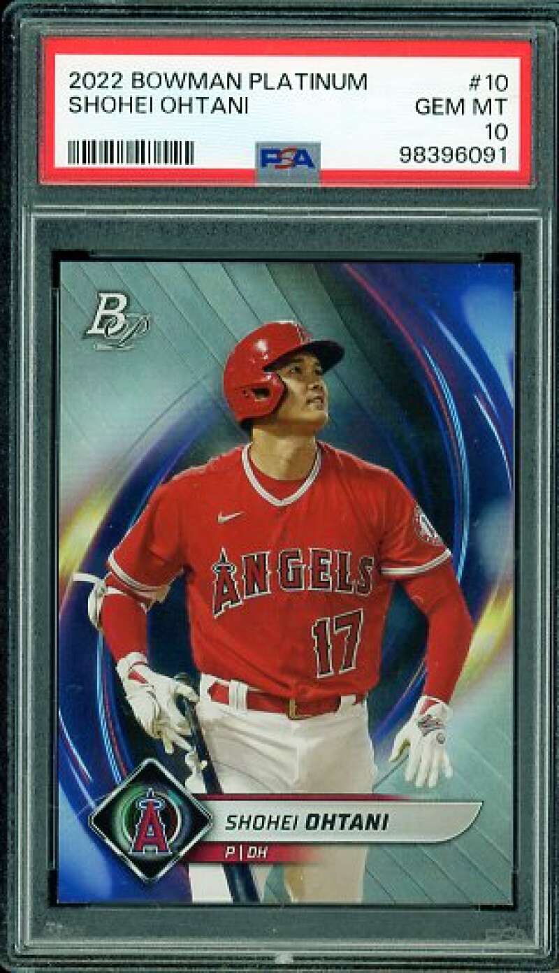 Shohei Ohtani Card 2022 Bowman Platinum #10 PSA 10 Image 1