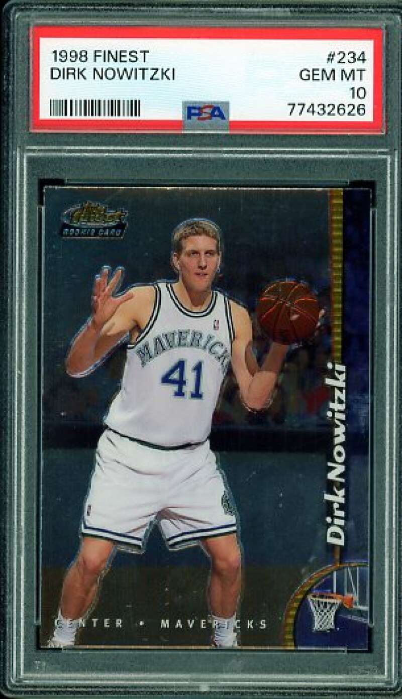 Dirk Nowitzki Rookie Card 1998-99 Finest #234 PSA 10 Image 1