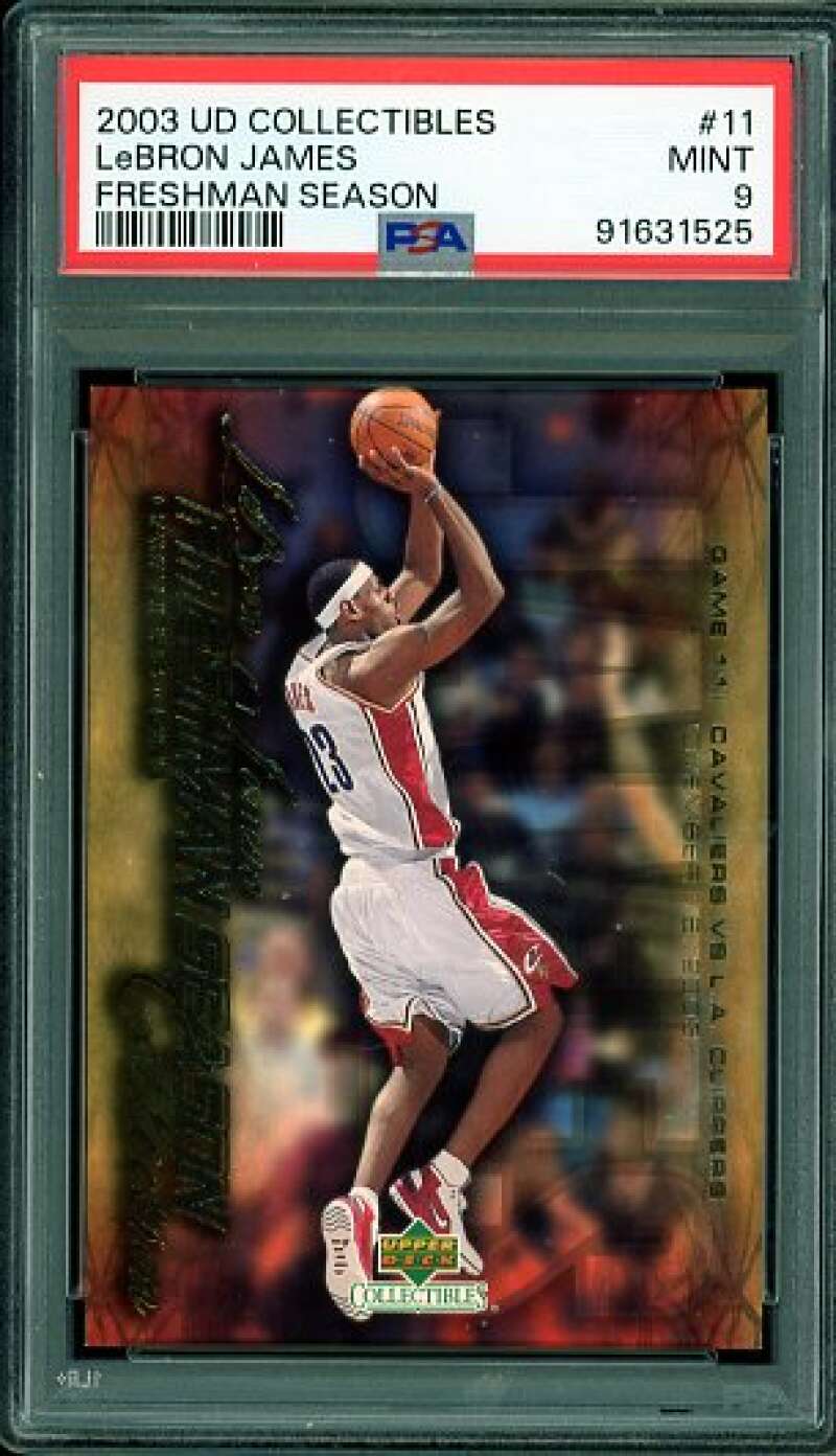 LeBron James Rookie Card 2003-04 UD Collectibles Freshman Season #11 PSA 9 Image 1