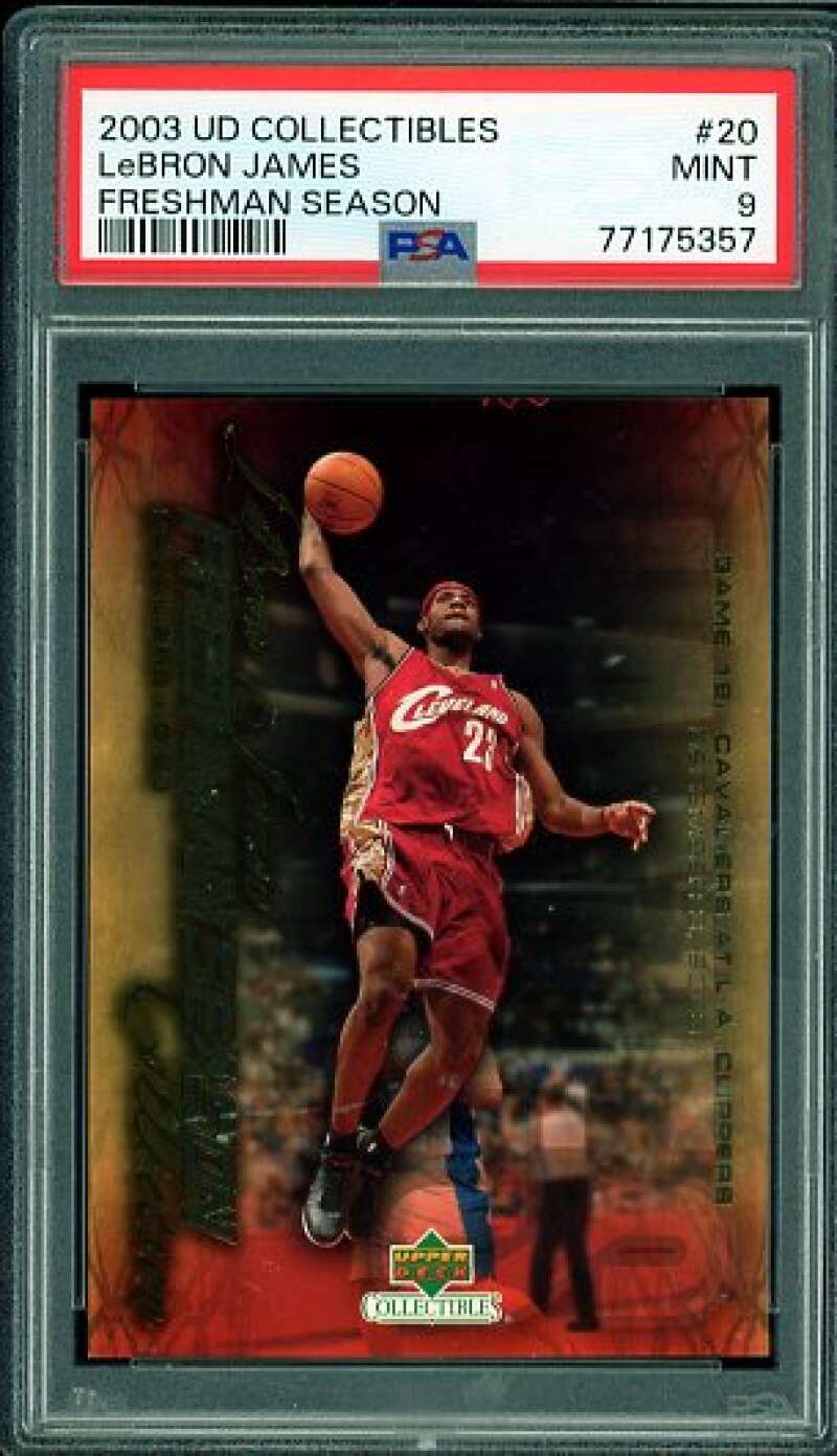 LeBron James Rookie Card 2003-04 UD Collectibles Freshman Season #20 PSA 9 Image 1