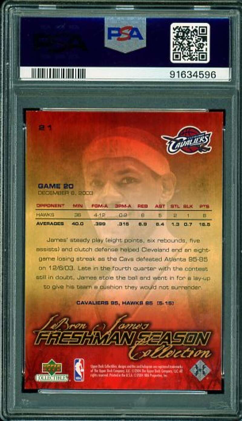 LeBron James Rookie Card 2003-04 UD Collectibles Freshman Season #21 PSA 9 Image 2
