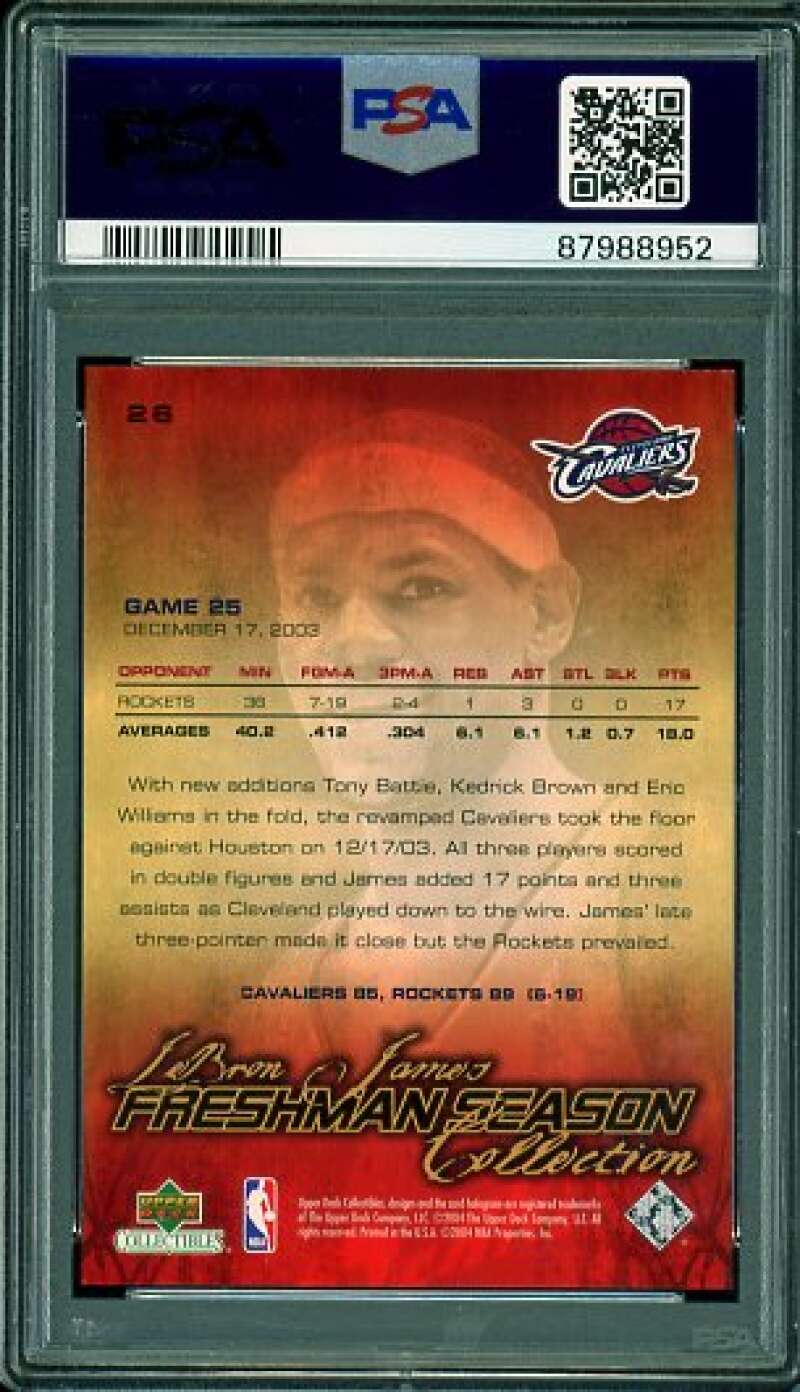 LeBron James Rookie Card 2003-04 UD Collectibles Freshman Season #26 PSA 9 Image 2
