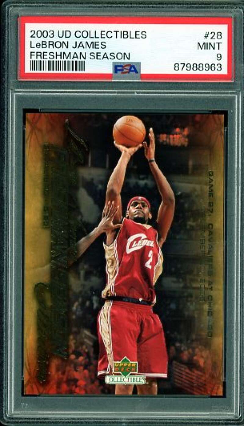LeBron James Rookie Card 2003-04 UD Collectibles Freshman Season #28 PSA 9 Image 1
