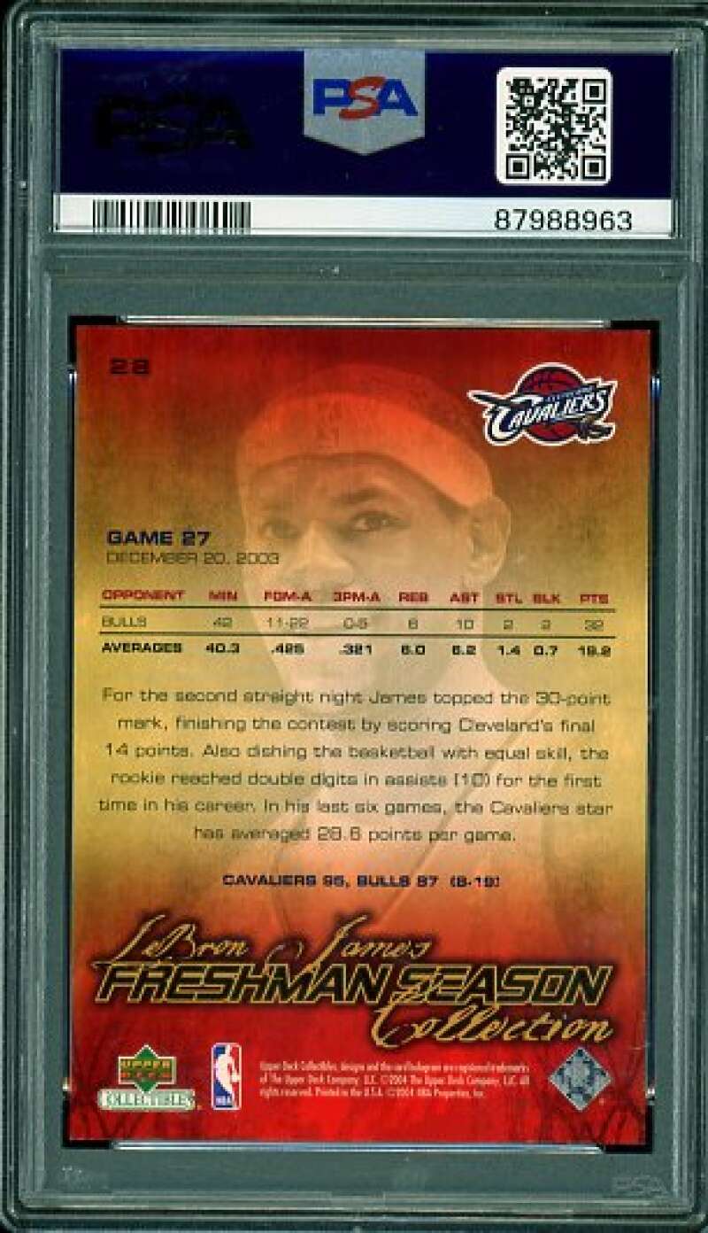 LeBron James Rookie Card 2003-04 UD Collectibles Freshman Season #28 PSA 9 Image 2