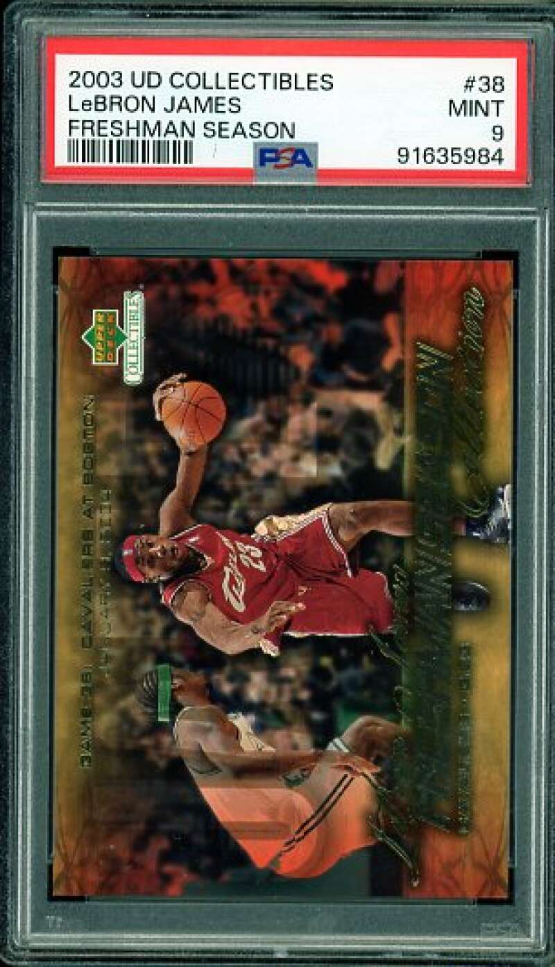 LeBron James Rookie Card 2003-04 UD Collectibles Freshman Season #38 PSA 9 Image 1