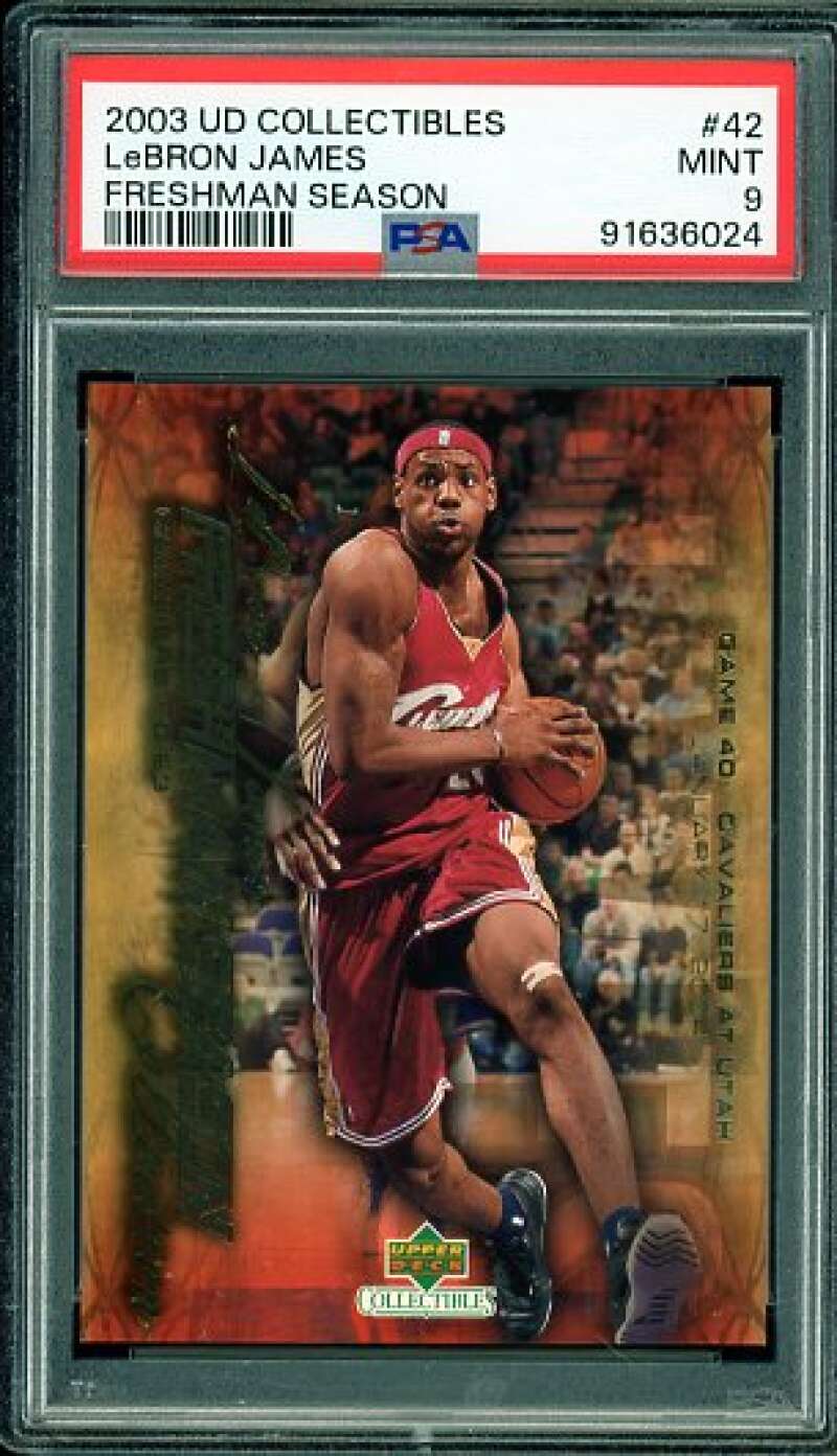 LeBron James Rookie Card 2003-04 UD Collectibles Freshman Season #42 PSA 9 Image 1