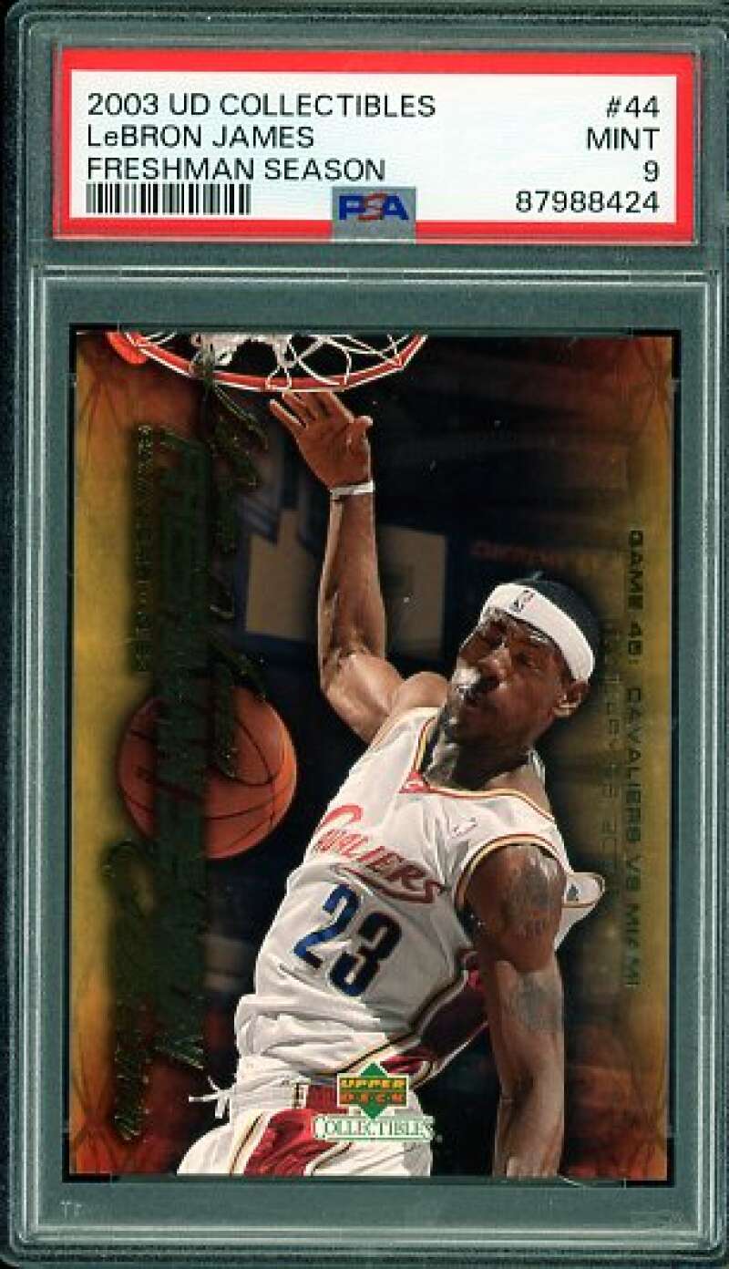 LeBron James Rookie Card 2003-04 UD Collectibles Freshman Season #44 PSA 9 Image 1