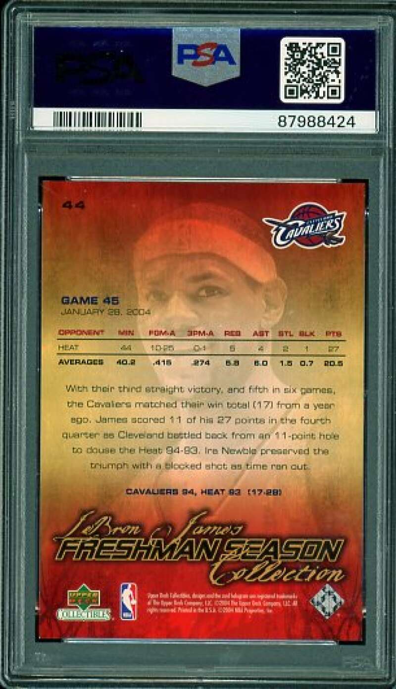 LeBron James Rookie Card 2003-04 UD Collectibles Freshman Season #44 PSA 9 Image 2