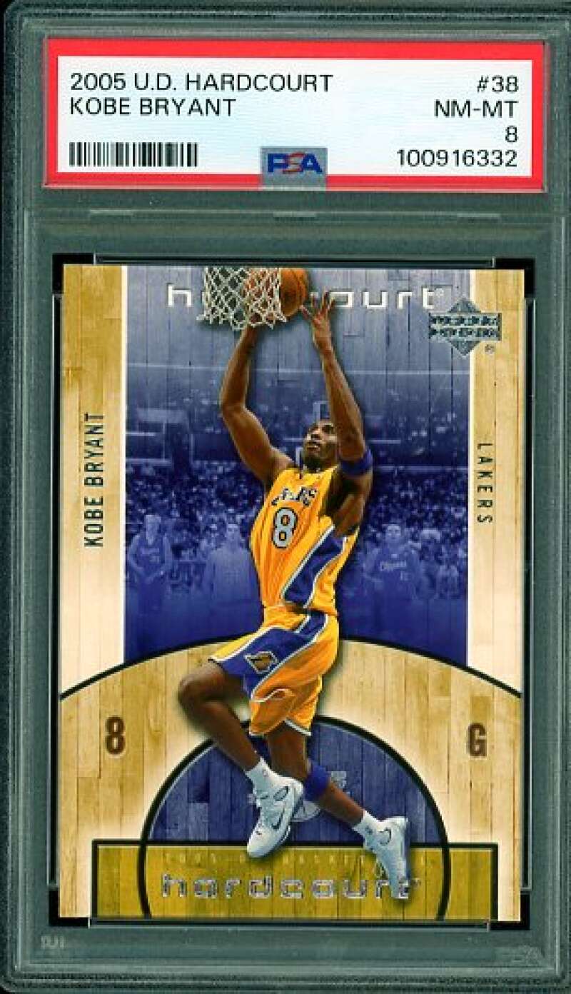 Kobe Bryant Card 2005-06 U.D. Hardcourt #38 PSA 8 Image 1