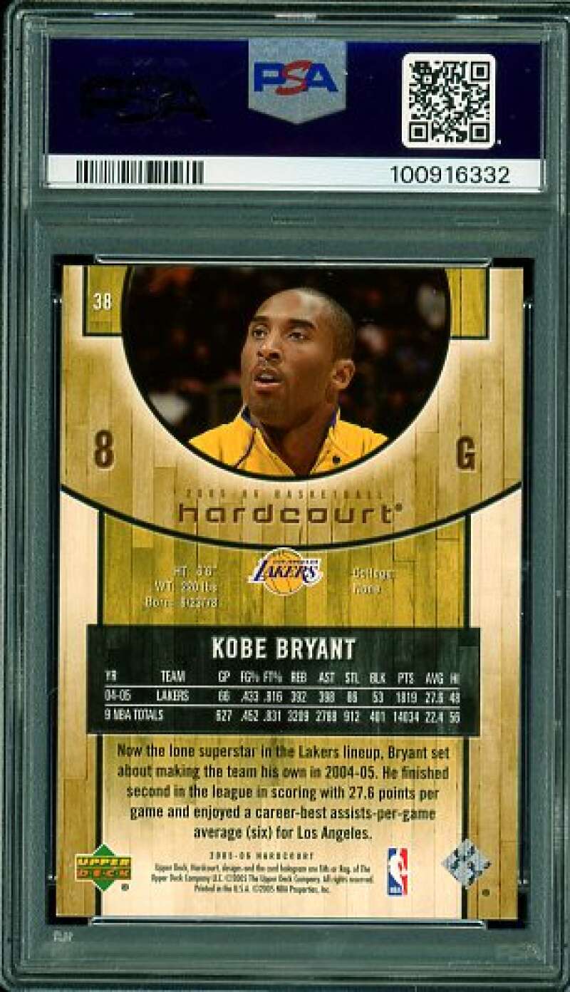 Kobe Bryant Card 2005-06 U.D. Hardcourt #38 PSA 8 Image 2