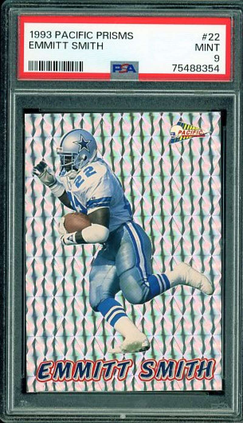 Emmitt Smith Card 1993 Pacific Prisms #22 PSA 9 Image 1