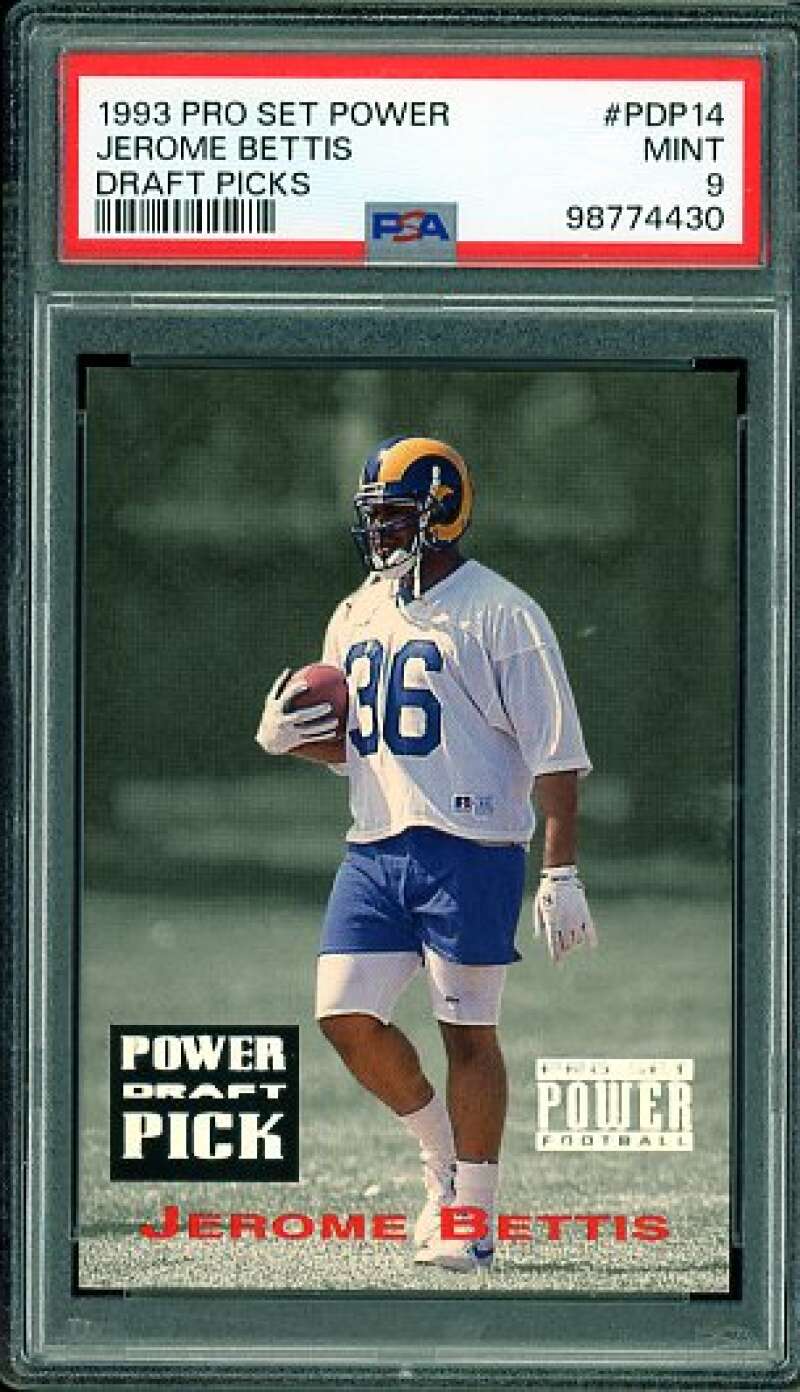 Jerome Bettis Rookie Card 1993 Pro Set Power Draft Picks #Pdp14 PSA 9 Image 1