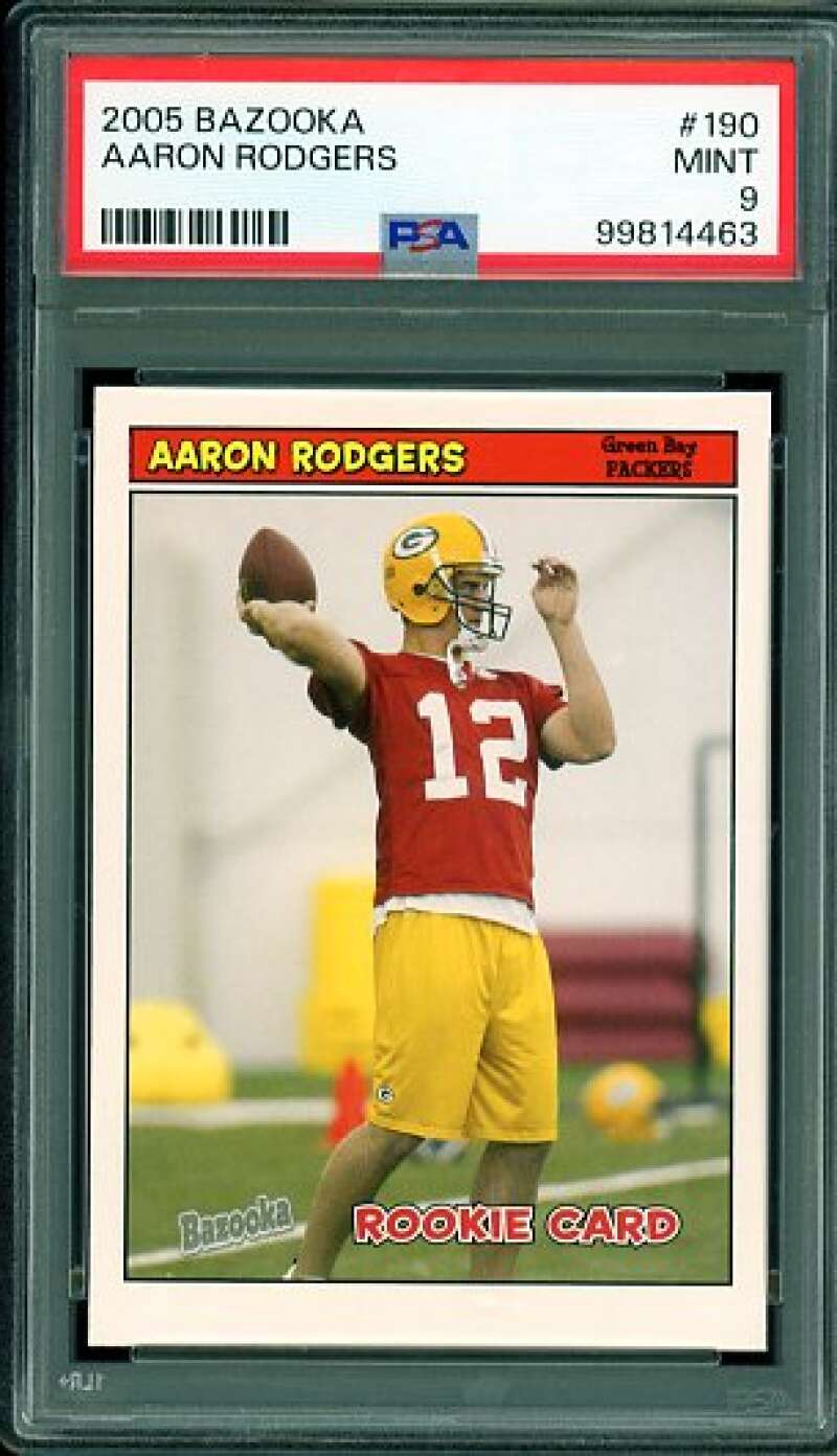 Aaron Rodgers Rookie Card 2005 Bazooka #190 PSA 9 Image 1