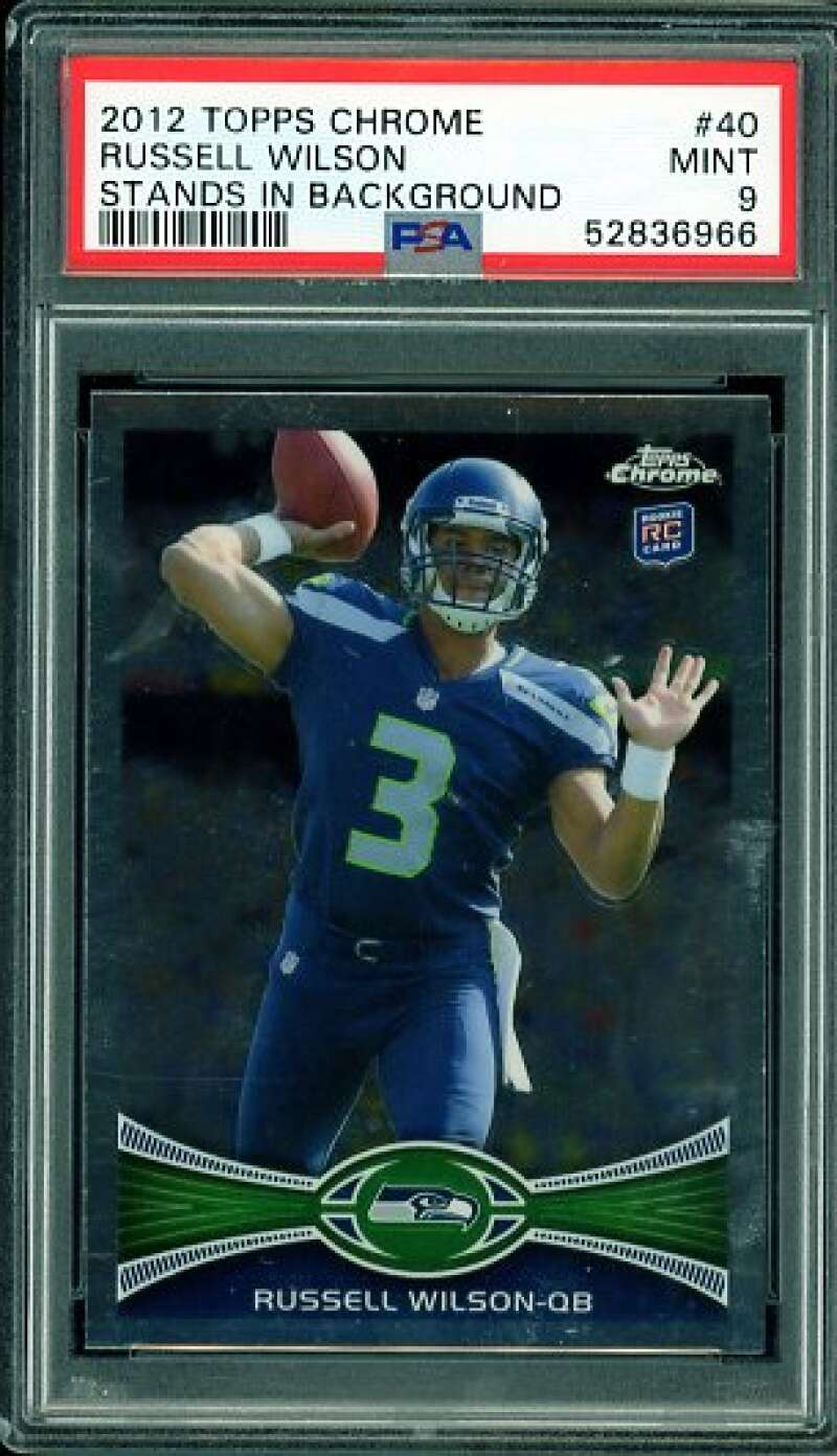 Russell Wilson Rookie Card 2012 Topps Chrome #40 PSA 9 Image 1