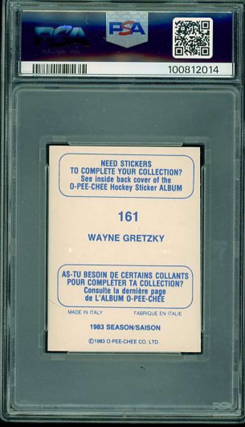 Wayne Gretzky Card 1983-84 O-Pee-Chee Sticker #161 PSA 7 Image 2