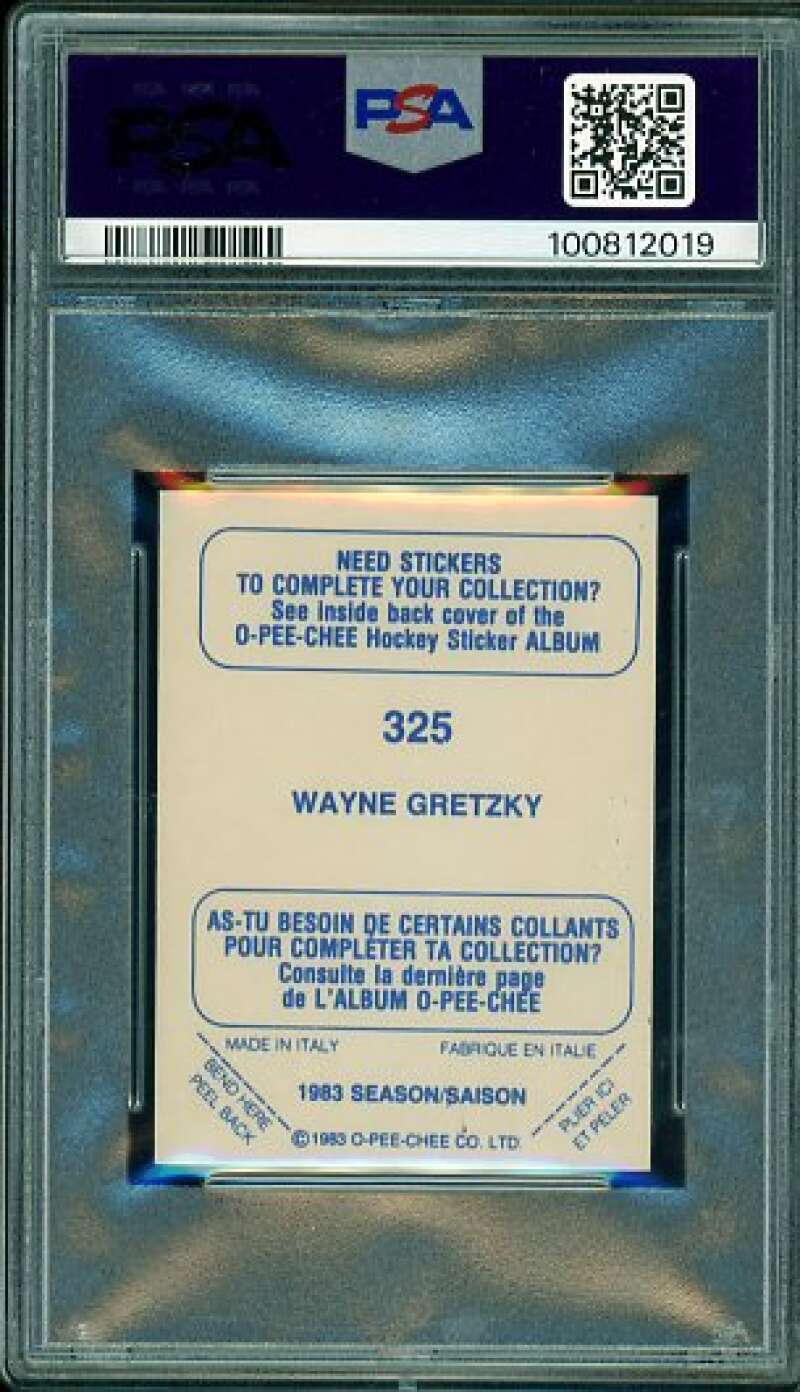 Wayne Gretzky Card 1983-84 O-Pee-Chee Sticker #325 PSA 7 Image 2