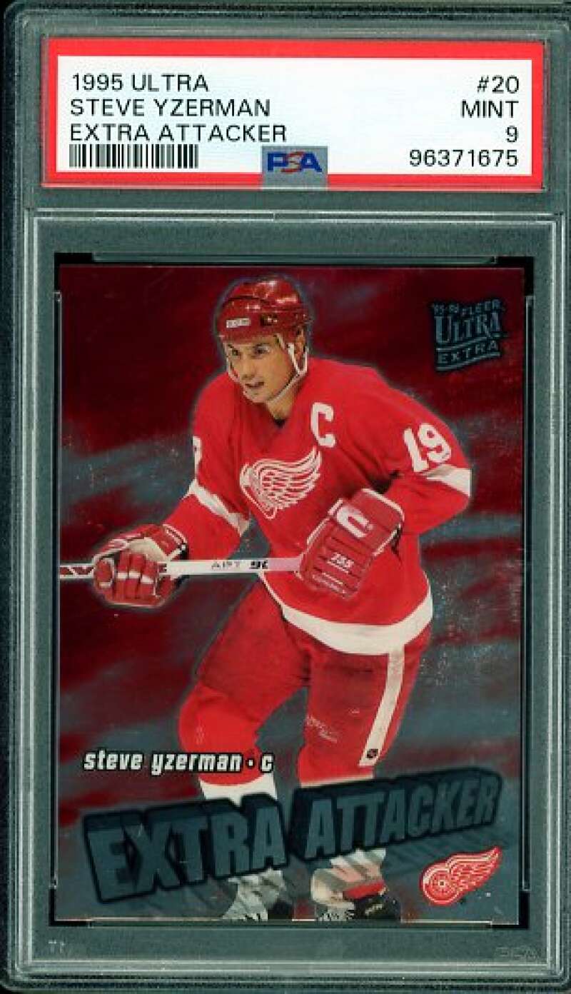 Steve Yzerman Card 1995-96 Ultra Extra Attacker #20 PSA 9 Image 1