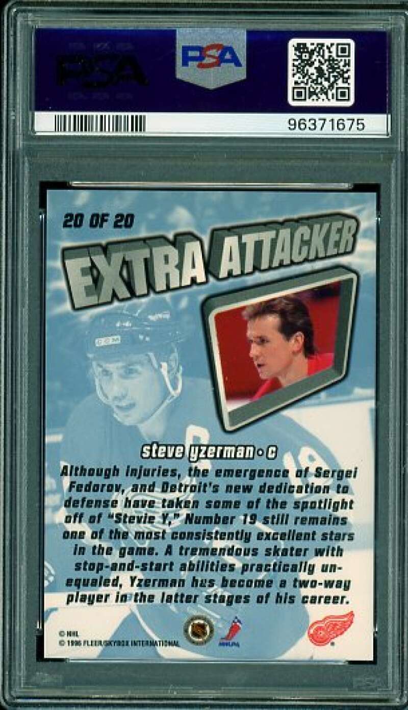 Steve Yzerman Card 1995-96 Ultra Extra Attacker #20 PSA 9 Image 2