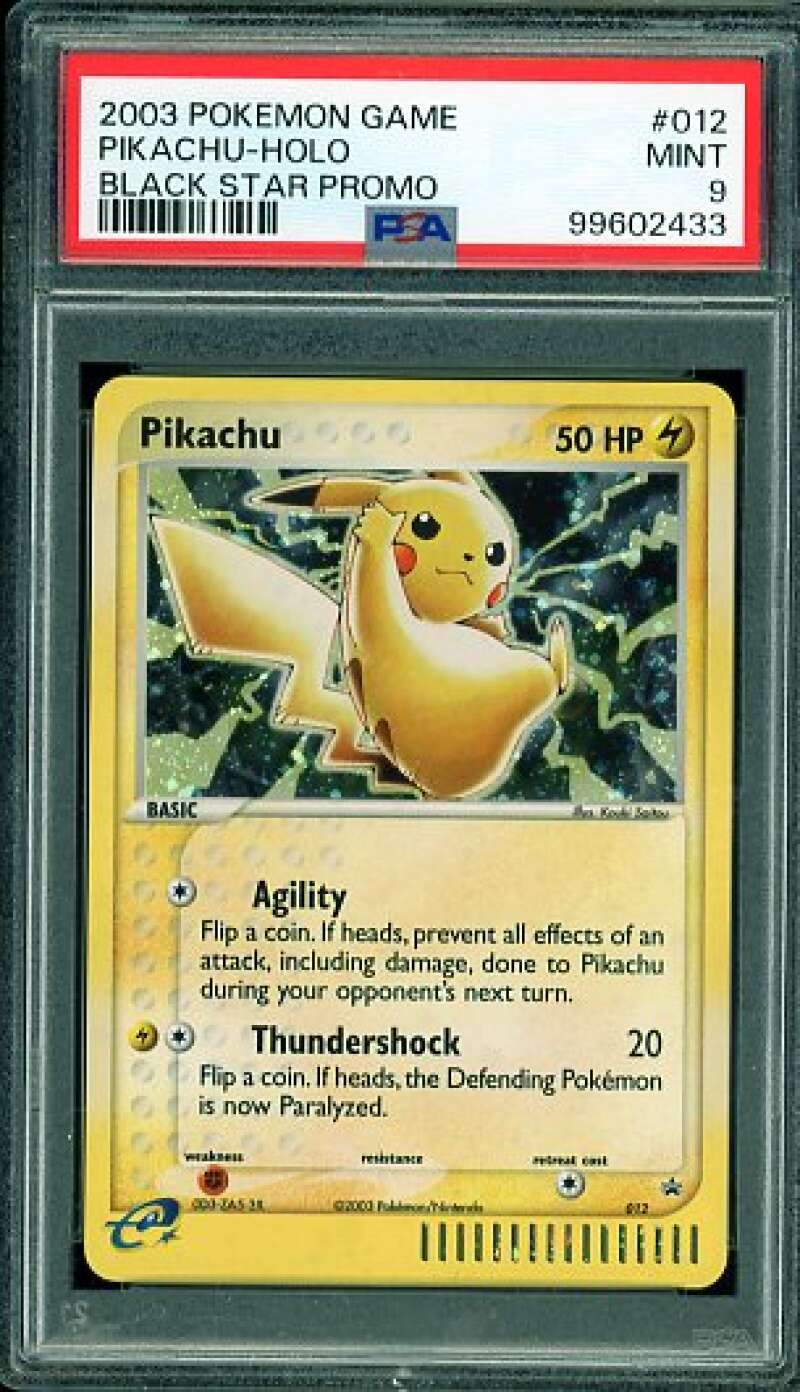 Pikachu Holo Card 2003 Pokemon Black Star Promo #012 PSA 9 Image 1