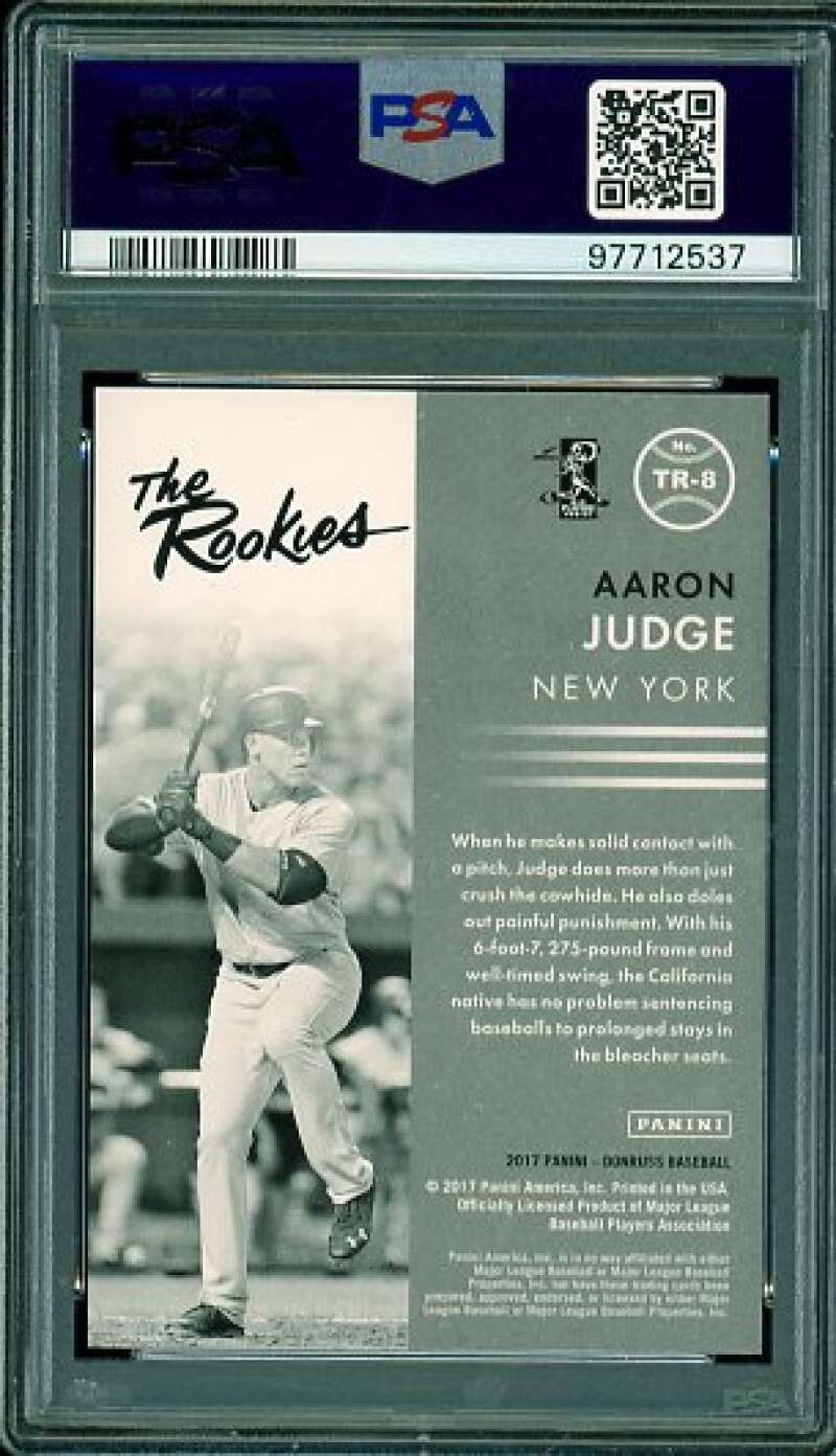 Aaron Judge Rookie Card 2017 Panini Donruss The Rookies #TR-8 PSA 9 Image 2