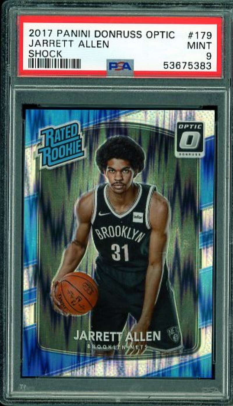 Jarrett Allen Rookie Card 2017-18 Panini Donruss Optic Shock #179 PSA 9 Image 1