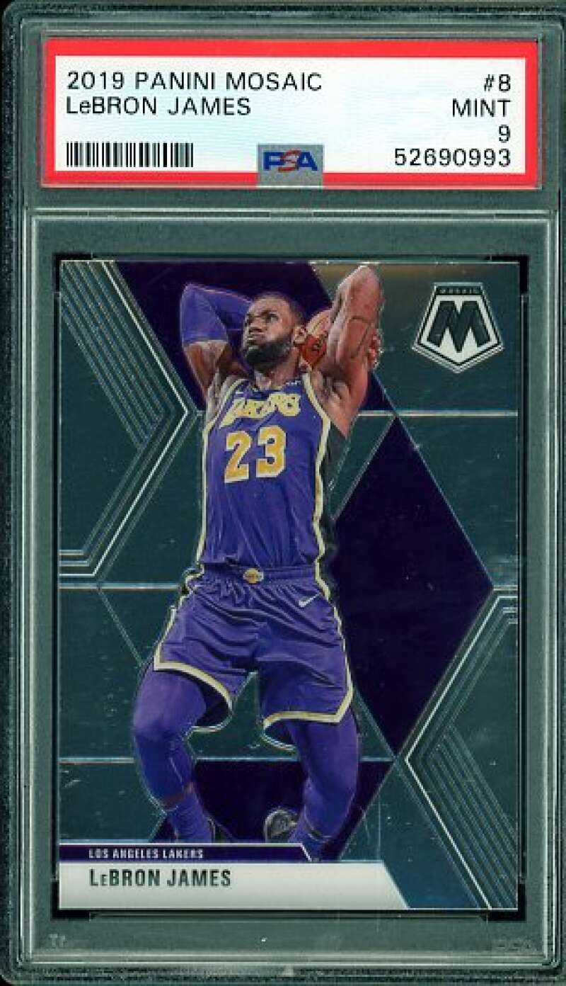 LeBron James Card 2019-20 Panini Mosaic #8 PSA 9 Image 1