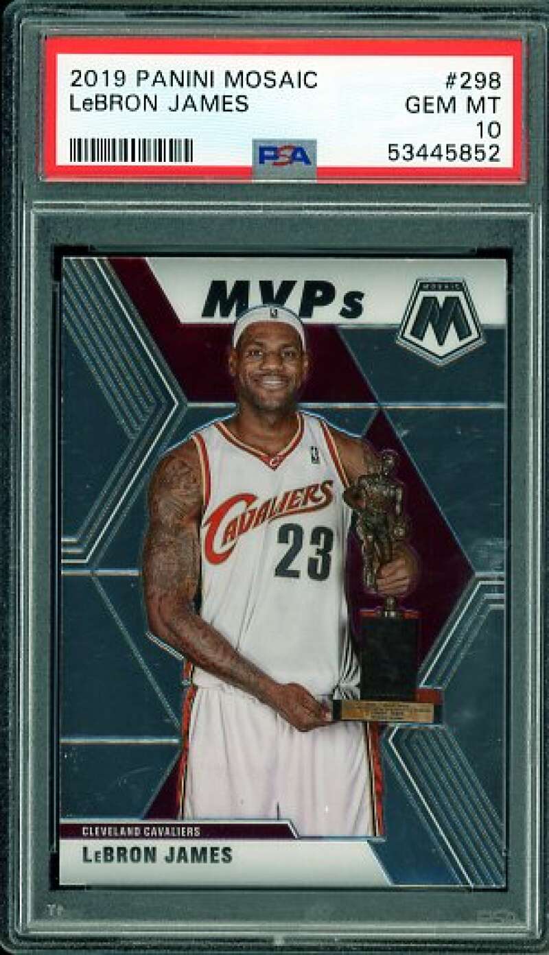 LeBron James Card 2019-20 Panini Mosaic #298 PSA 10 Image 1