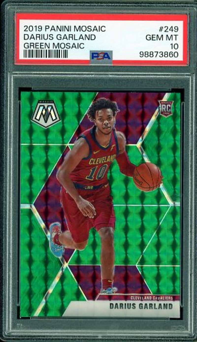 Darius Garland Rookie Card 2019-20 Panini Mosaic Green Mosaic #249 PSA 10 Image 1