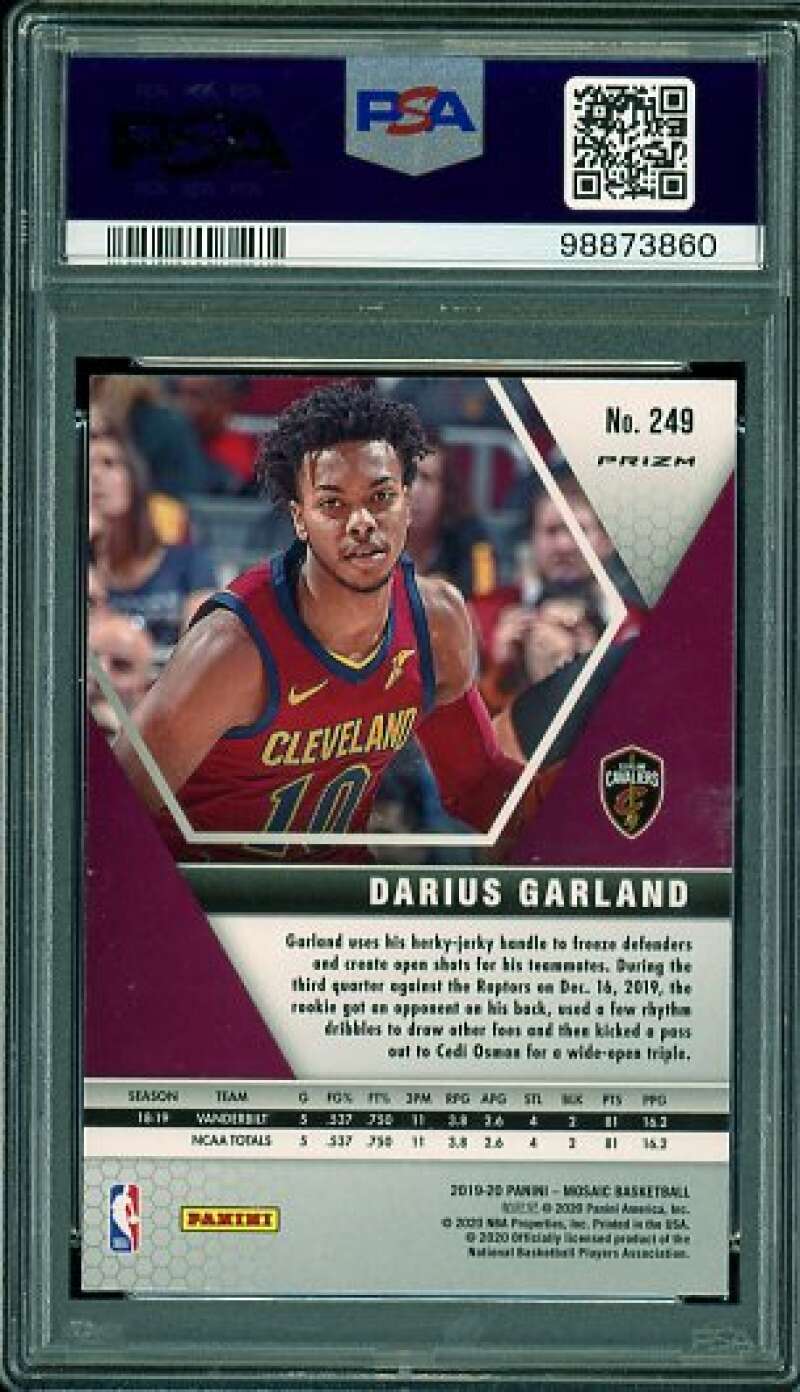 Darius Garland Rookie Card 2019-20 Panini Mosaic Green Mosaic #249 PSA 10 Image 2