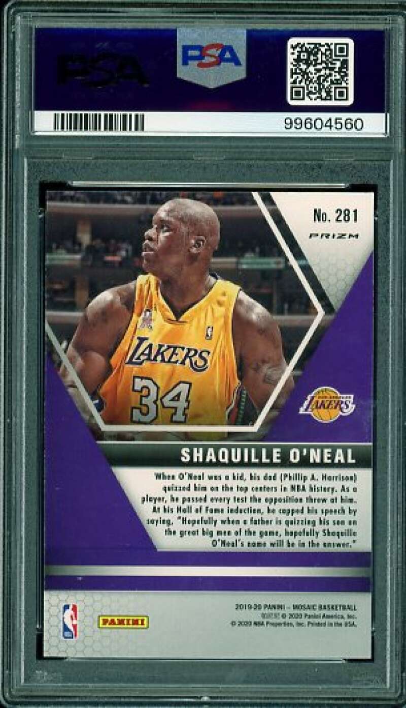 Shaquille O'Neal Card 2019-20 Panini Mosaic Pink Camo #281 PSA 10 Image 2