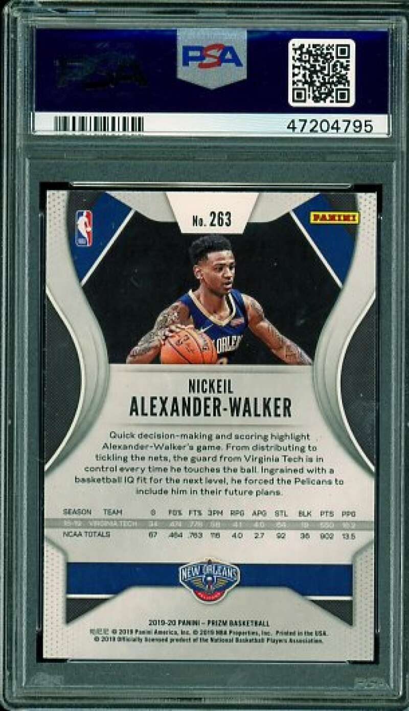 N. Alexander-Walker Rookie Card 2019-20 Panini Prizm #263 PSA 9 Image 2