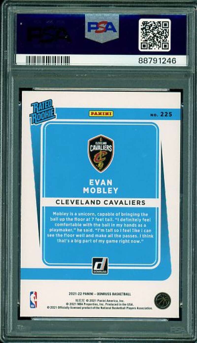 Evan Mobley Rookie Card 2021-22 Donruss Holo Orange Laser #225 PSA 10 Image 2