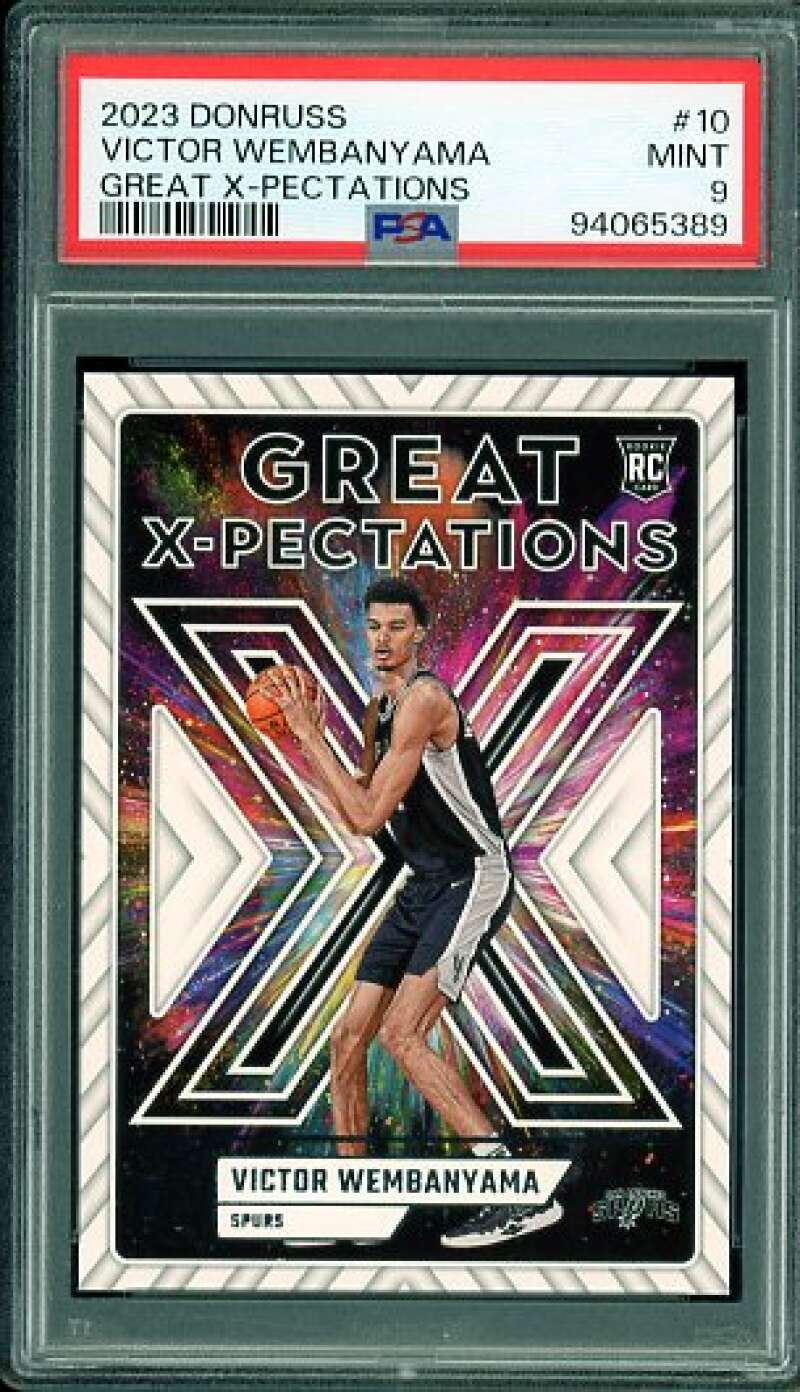 Victor Wembanyama Rookie Card 2023-24 Donruss Great X-Pectations #10 PSA 9 Image 1
