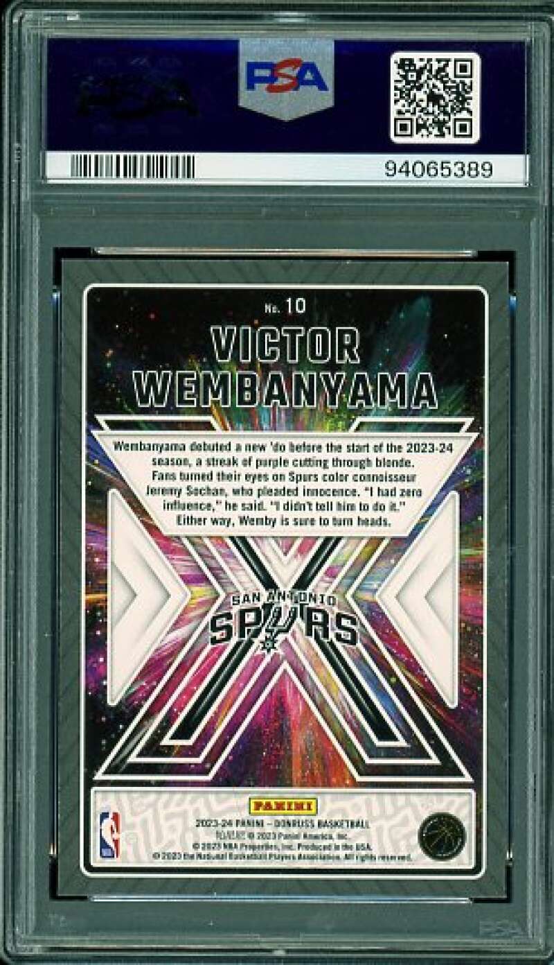 Victor Wembanyama Rookie Card 2023-24 Donruss Great X-Pectations #10 PSA 9 Image 2