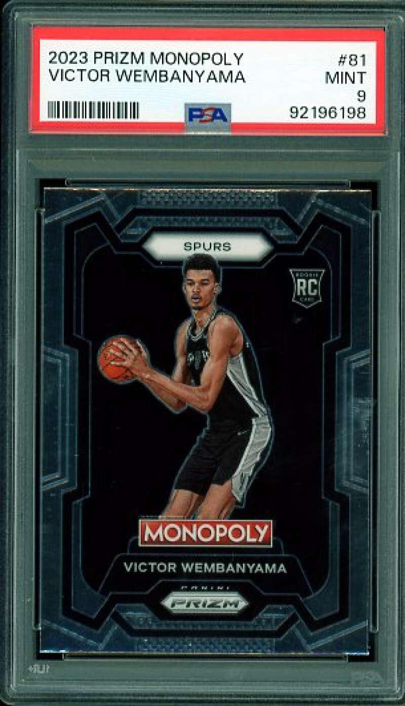 Victor Wembanyama Rookie Card 2023-24 Prizm Monopoly #81 PSA 9 Image 1