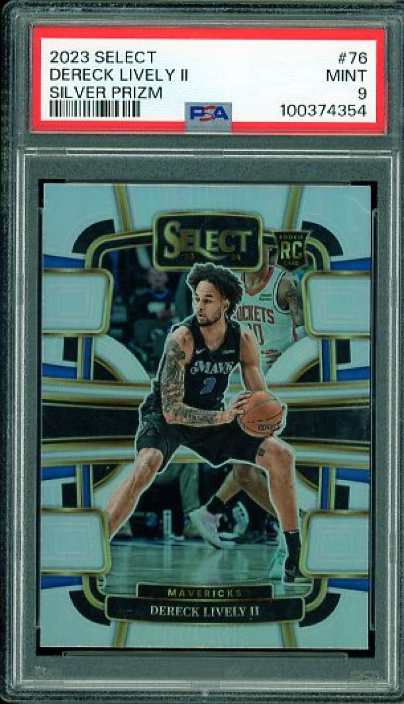Dereck Lively II Rookie Card 2023-24 Select Silver Prizm #76 PSA 9 Image 1