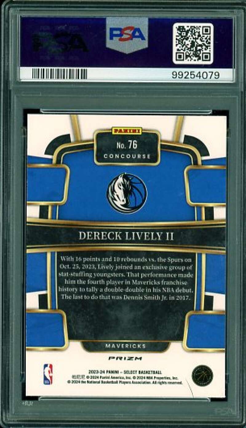 Dereck Lively II Rookie Card 2023-24 Select Tectonic #76 PSA 9 Image 2