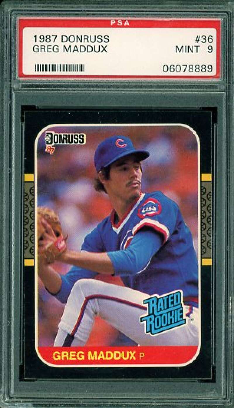 Greg Maddux Rookie Card 1987 Donruss #36 PSA 9 Image 1