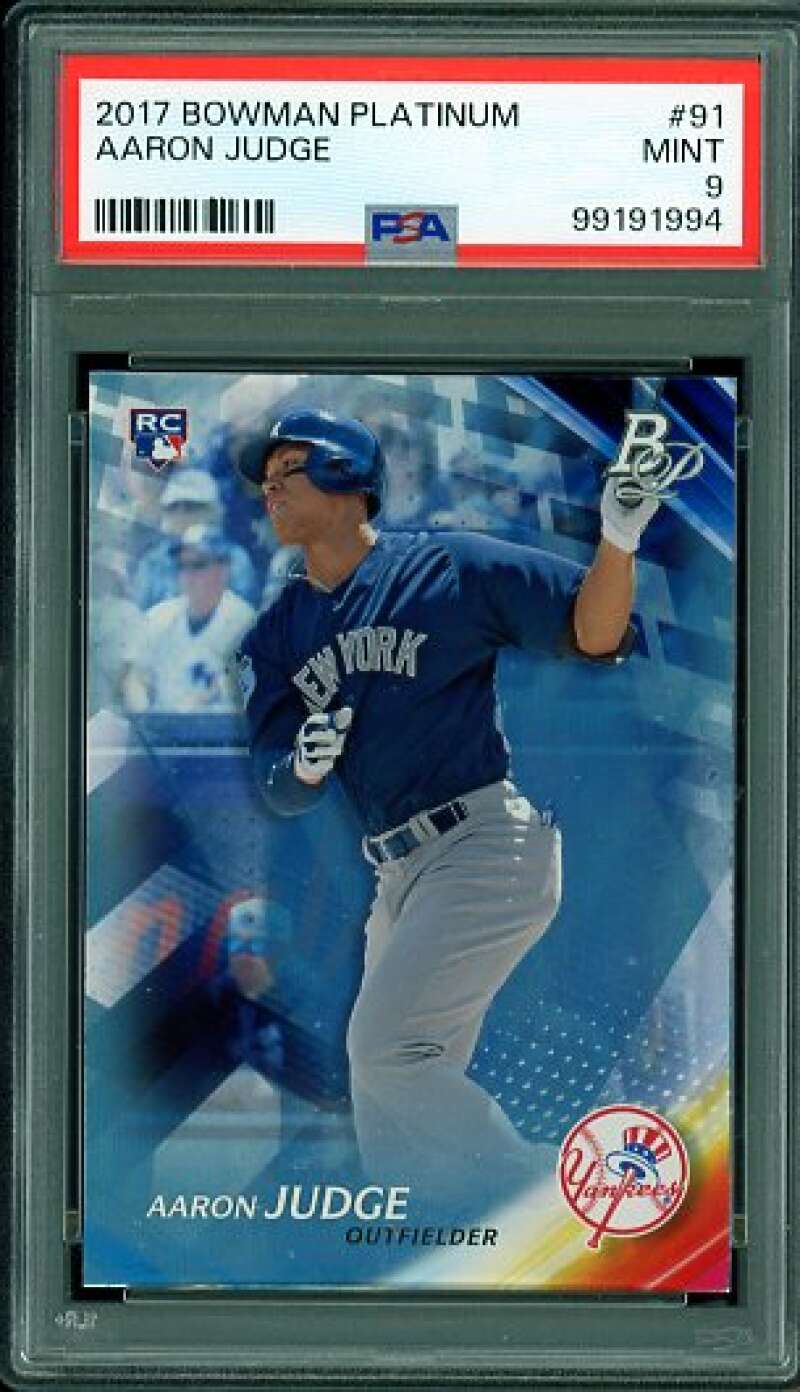 Aaron Judge Rookie Card 2017 Bowman Platinum #91 PSA 9 Image 1