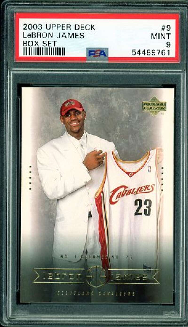 LeBron James Rookie Card 2003-04 Upper Deck Box Set #9 PSA 9 Image 1