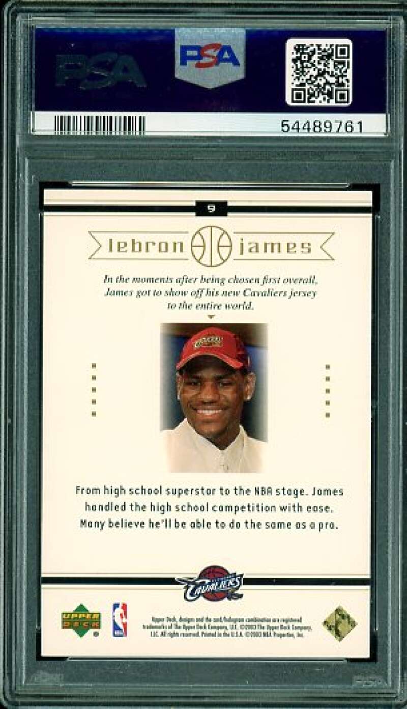 LeBron James Rookie Card 2003-04 Upper Deck Box Set #9 PSA 9 Image 2