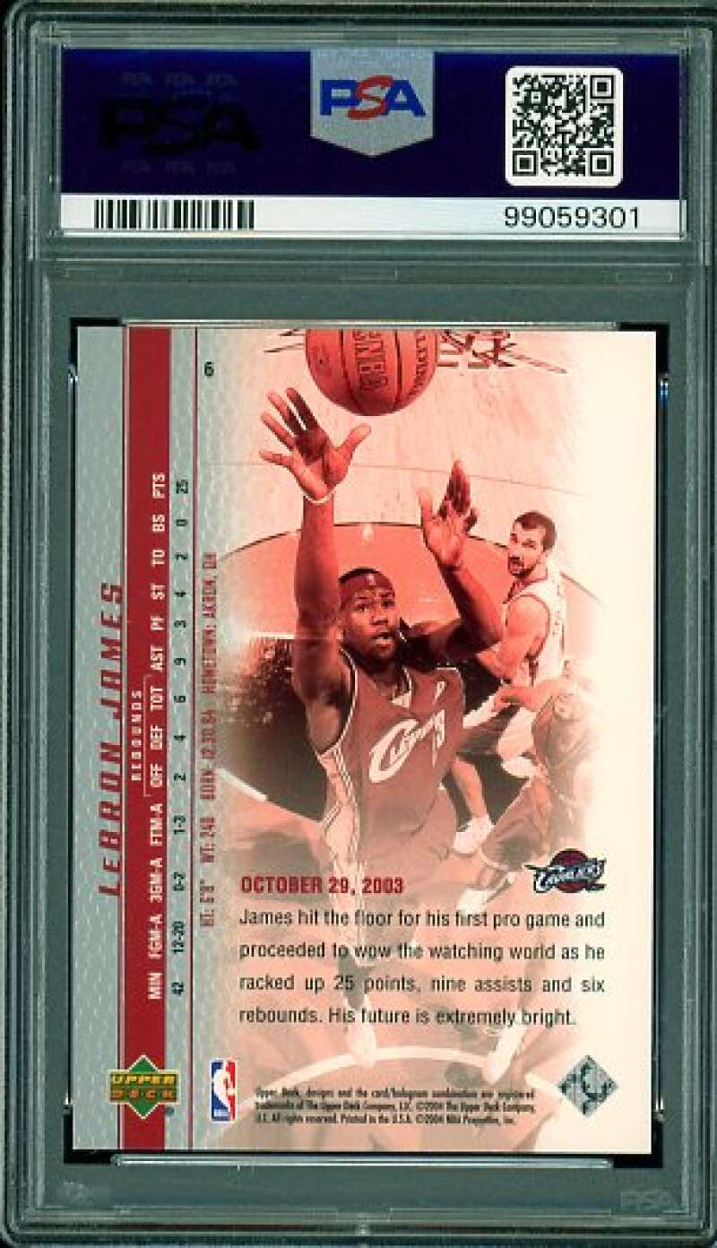 LeBron James Rookie Card 2003-04 Upper Deck Phenomenal Beginning #6 PSA 9 Image 2