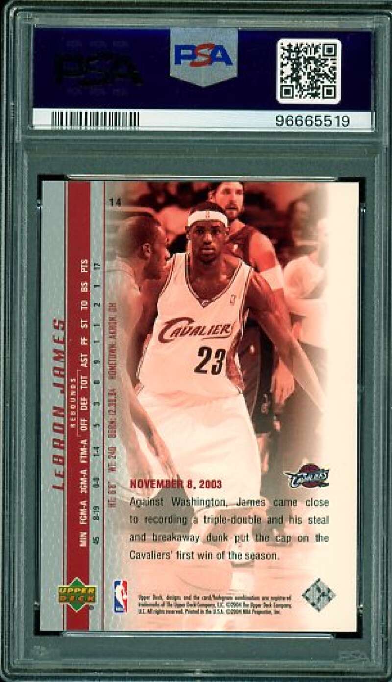 LeBron James Rookie Card 2003-04 Upper Deck Phenomenal Beginning #14 PSA 9 Image 2