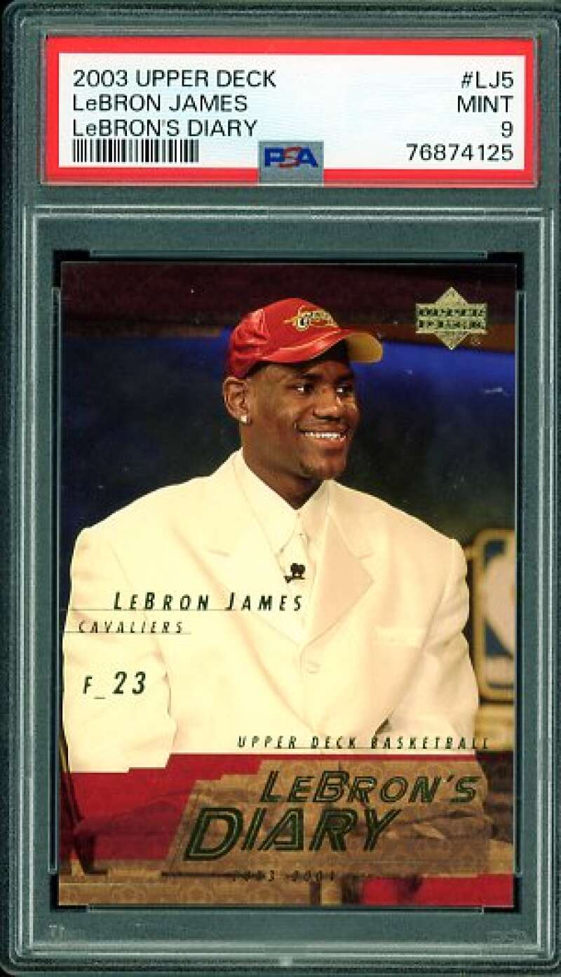 LeBron James Rookie Card 2003-04 Upper Deck Diary #LJ5 PSA 9 Image 1