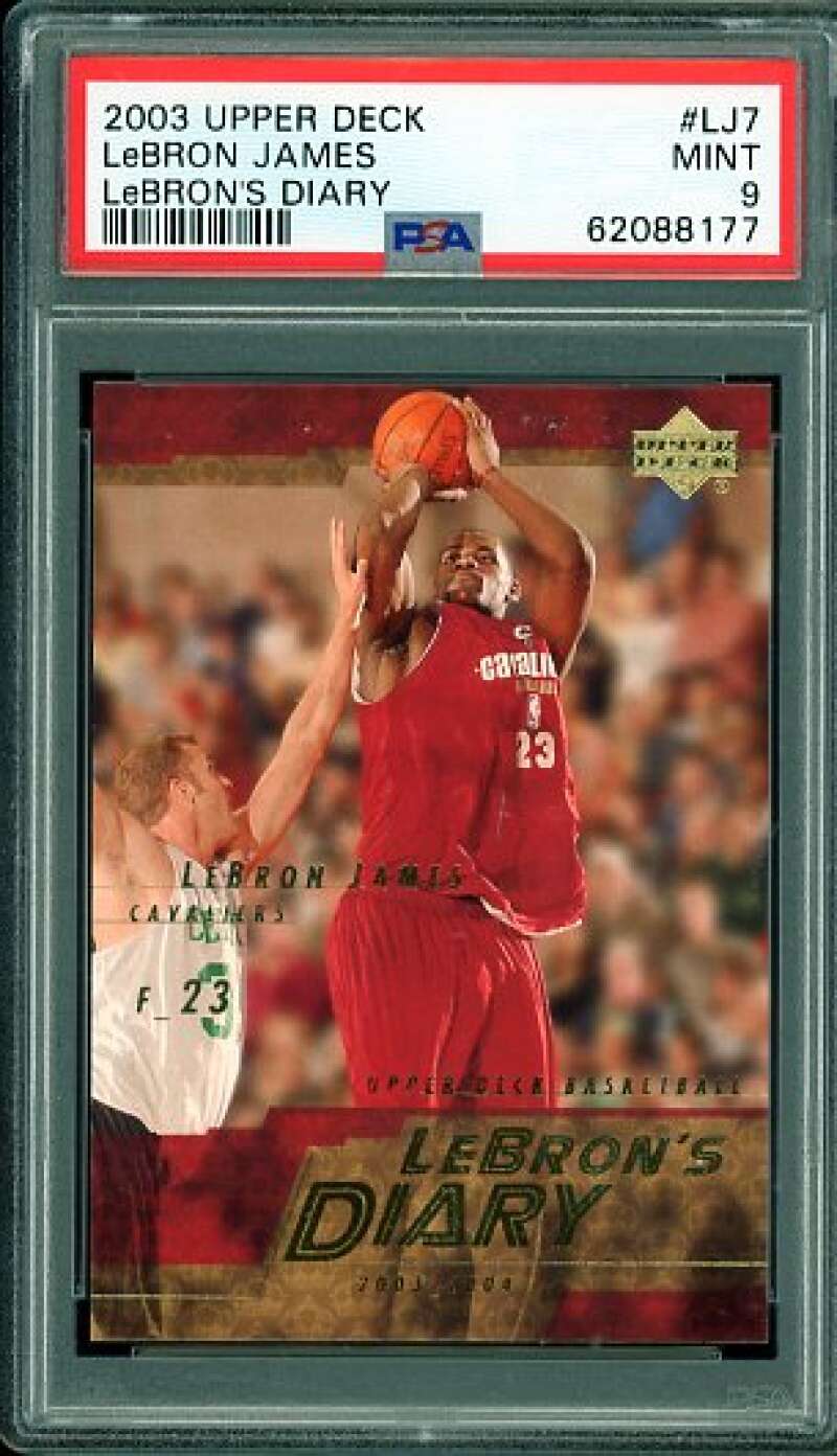 LeBron James Rookie Card 2003-04 Upper Deck Diary #LJ7 PSA 9 Image 1